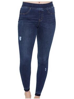 SPANX distressed raw hem skinny jean leggings women’s size large high rise